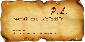 Petróczi Lázár névjegykártya